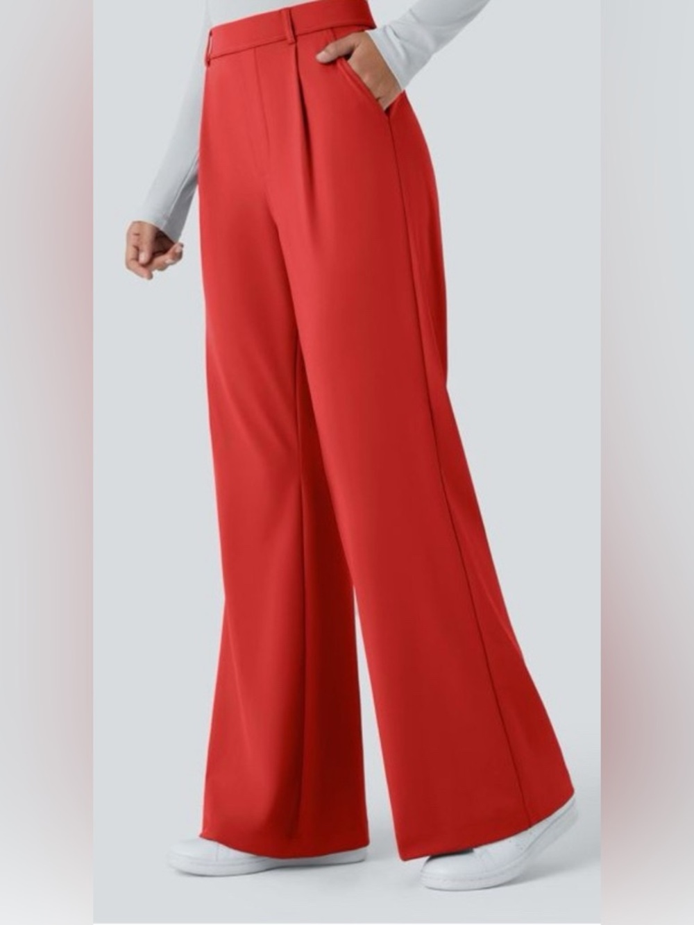 Halara Flex DayStretch High Waisted Work Flare Pants in Poppy, Sz XL